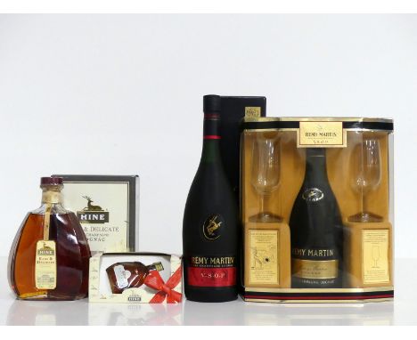1 70-cl bt Hine Rare &amp; Delicate Fine Champagne Cognac 40% with a Tasting Miniature 1 5-cl bottle Hine Antique Tres Rare F