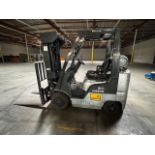 Nissan 4,500 LB. Forklift, 4-Stage Mast, LP, 240" Max. Lift Height, Model MCPL02A25LV (Delayed Remov