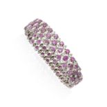 BRACELET SAPHIRS ROSES ET DIAMANTS