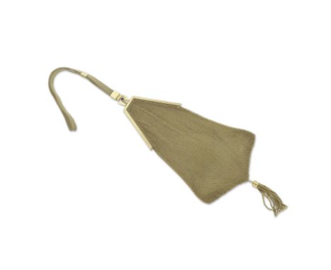 BOURSE OR ET SAPHIR, FIN DU 19E SIECLEFormant un sac du soir, composée d'une bourse en cotte de maille, d'un fermoir serti d'