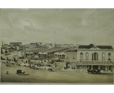 AFTER HENRY GRITTEN "The Eastern Market from the top of Whittington Tavern" colour lithograph by J.P. PHILP printed and publi