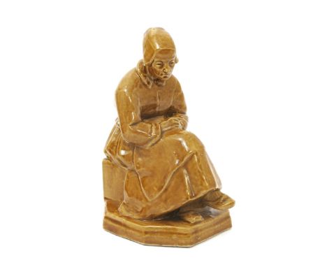 Picardy Peasant a rare Hammersmith Bridge pottery figure designed by Phoebe Stabler in 1914, potted by Harold Stabler, 1915, 