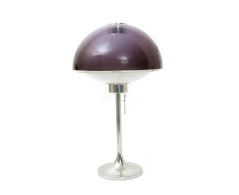 A large perspex and polished aluminium Lumitron lamp designed by Robert Welch, unmarked, 64cm. high, (2) Literature Lesley Ja