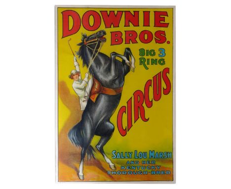 Sally Lou Marsh and her Kentucky Thorough-Bred a Downie Brothers Circus poster, lithograph in colours, printed by Erie Litho 