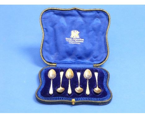 A set of Nordic silver and enamelled Teaspoons, marked 925S, the fronts with gilded bowls and pale yellow enamel handles, the