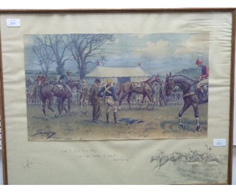 •"Snaffles" (Charles Johnson Payne) (1884-1967), "Oh! To be in England now that April's there" (Robert Browning), print in co