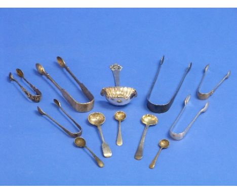 A pair of George III silver Sugar Nips, by William Bateman I, hallmarked London, 1815, with bright cut decoration, together w