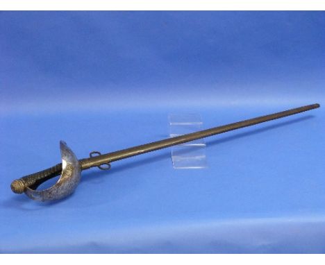 A W.W.1 period 1908 pattern British Officers Cavalry Sword, the 35in (89cm) long etched blade with crowned GR monogram, by Ho