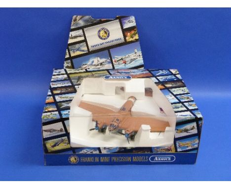 A Franklin Mint Armour Collection 1:48 scale B11E199 Heinkel 111 Libya Desert German Bomber Plane Model, boxed.