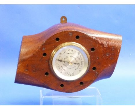 A W.W.1 period aircraft Propeller Boss, marked 180 H.P. Wolseley - Viper No.7673, fitted with modern barometer, 15in (38cm) w