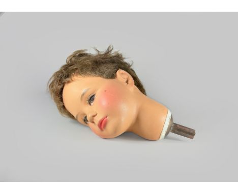 Wechselkopf für Schaufensterpuppe, Käthe Kruse, um 1930, Porzellan Kopf, L.: ca. 32 cm. Guter Zustand.