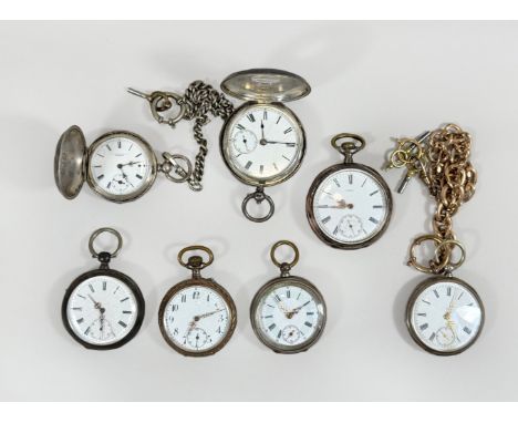 Konvolut Herrentaschenuhren 7 tlg., bestehend aus: OMEGA, 800er Silber, Mond und Krone, um 1912-1916, Nr. 1624317 F, 22, Herr