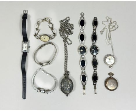Konvolut Damenarmbanduhren 9 tlg., Ultra, 835er Silber, Handaufzug. Guter Zustand, Gebrauchsspuren, Gangfähigkeit nicht geprü