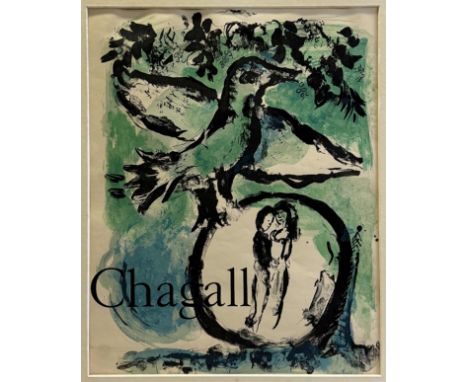 Marc Chagall (belorussisch/französisch, 1887 - 1985), l oiseau vert, Austellungsplakat aus dem Jahr 1962 der Galerie Maeght i