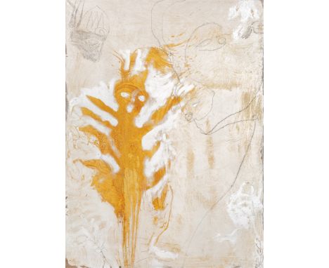 Carsten Nicolai (Karl-Marx-Stadt (Chemnitz) 1965 – lebt in Berlin). Weiße Serie (Kopf mit Füßen). 1993Öl auf Leinwand. 190&nb