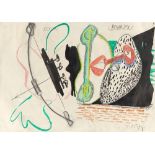 Markus Lüpertz. Ohne Titel (BOGEN BOHNEN). Um 1978/79