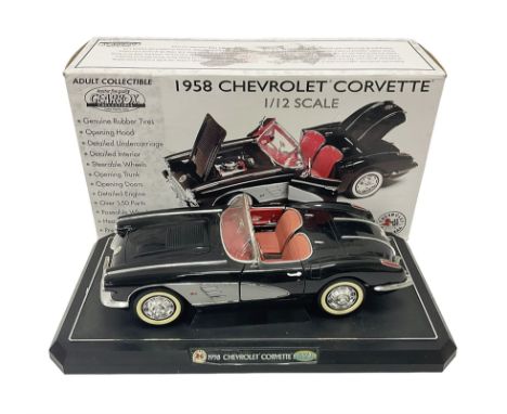 Gearbox 1:12 scale ‘1958 Chevrolet Corvette’ 17904 Mint Precision Series die-cast model, on plinth in original box