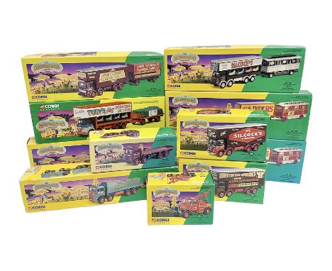Corgi Showman’s Range - eleven 1:50 scale die-cast models comprising 12601, 14101, 15901, 16101, two 16501, 21701, 24401, 248