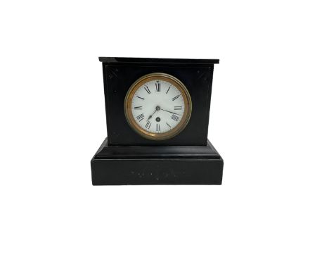 French 19th century timepiece slate mantle clock.