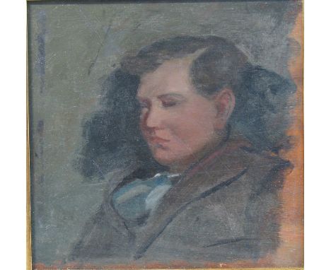 Archibald McGoogan (fl.1888 - 1929), head and shoulder portrait of young boy sleeping, unfinished/preparatory sketch, unsigne