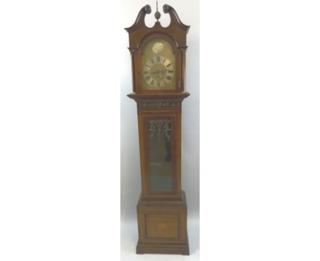 An early 20th Century longcase clock, the eight day spring driven movement inscribed Junghans striking and chiming on five go