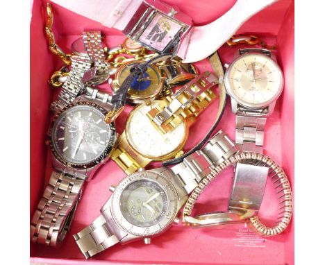 Lady's and gentleman's wristwatches; Royal London, Rotary, Accurist, reversible Golddigga, etc.