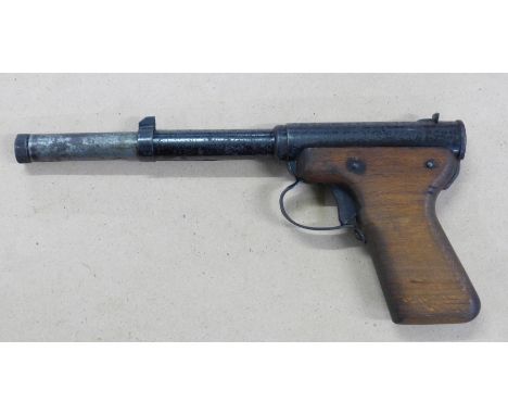A Diana Model 2 air pistol with wooden handle