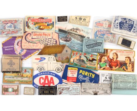 A collection of needle books and pin boxes comprising larger format card needle and mending books including two variant ïThe 