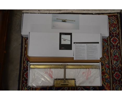 Three boxed and as new antique-gold picture wall lights by Astro Lighting - two Goya 0535 and one Goya LED 760 (3)