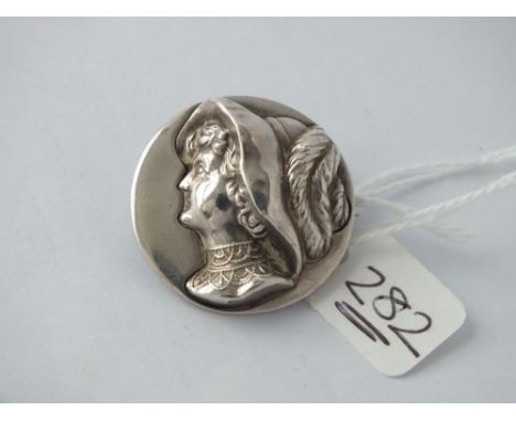 A silver mounted cameo brooch of ladies head – B’ham 1910  