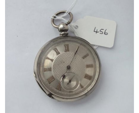 Victorian silver pocket watch with gilt numerals     