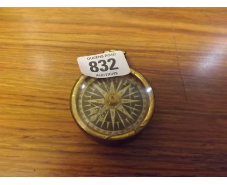 Brass compass the back dated 1846     