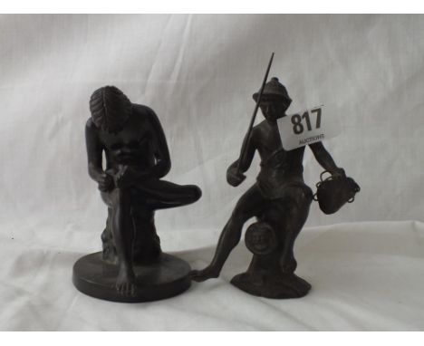 Two bronze figures after the antique – 5” high    