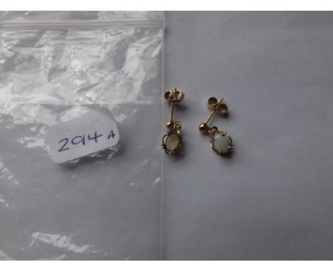 Pair of 9ct Opal ear pendants
