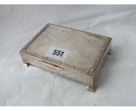 A good quality cigarette box on bracket feet 5” wide – B’ham 1964 