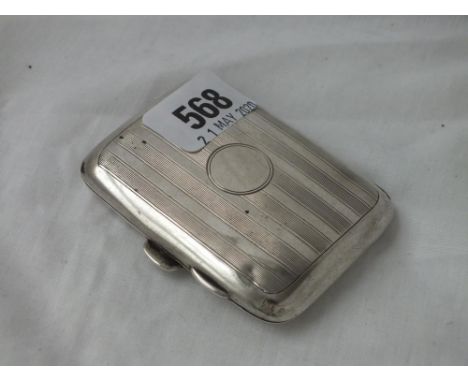 A cigarette case with engine turn decoration – B’ham 1916, 70g  