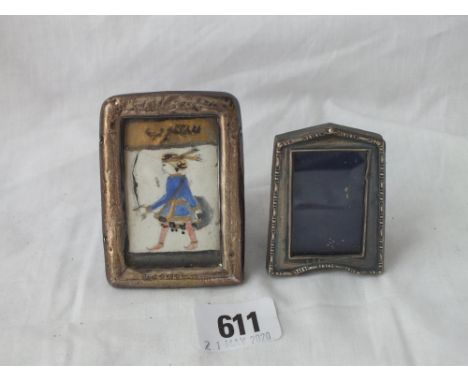Two small photo frames on easel supports, one B’ham 1903  