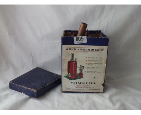 Wilson Brothers vertical model steam engine in box    