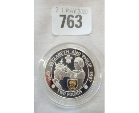 Silver proof two pounds  Alderney     