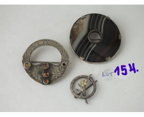 Three Victorian silver brooches      
