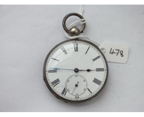 Victorian silver watch with seconds dial      