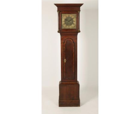 AN OAK LONGCASE CLOCK, the brass dial signed "Ninyon Wilmshurst, Brighthelmstone", the dial with Roman numerals and cast pier