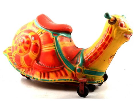 Mobo the Ride-on Snail, vintage ride-on toy, 70cm long.