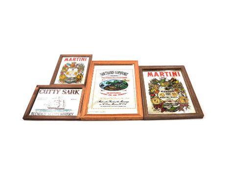 Quantity of modern advertising mirrors - Whisky and Martini related - two Southern Comfort, one Dewars, one Cutty Sark, one C