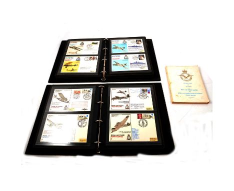 Six albums of RAF Museum Flown First Day Covers, approximately 400, some signed, a 1975 Edition Reference Book and Catalogue 