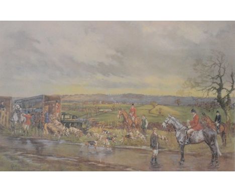 Four hunting prints, including John King, Quorn 1985, signed and numbered in pencil 130/250, image 33x51cm; a companion workE