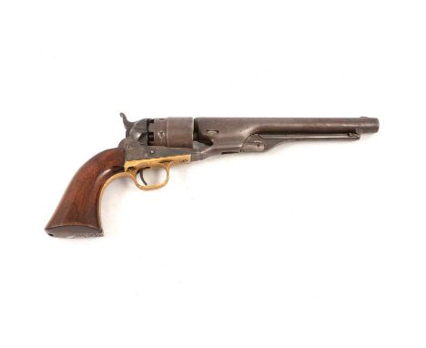 Colt Model 1860 Army Revolver, serial number 100964, .44 calibre, 20cm barrel, the cylinder with very faded engraving, possib