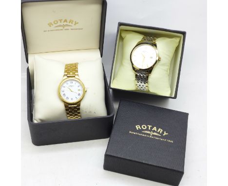 Two gentleman's Rotary wristwatches, with boxes 