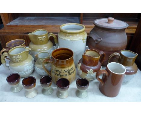 Two boxes of stoneware jugs, pots, egg cups, etc. **PLEASE NOTE THIS LOT IS NOT ELIGIBLE FOR POSTING AND PACKING** 