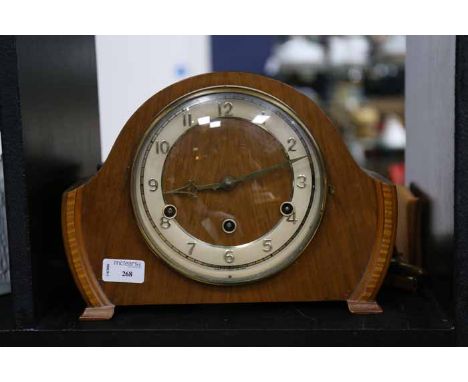 MAHOGANY MANTEL CLOCK
along with a barometer in the form of a ship's steering wheel, etc